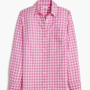 Women's Pink and White Gingham button down